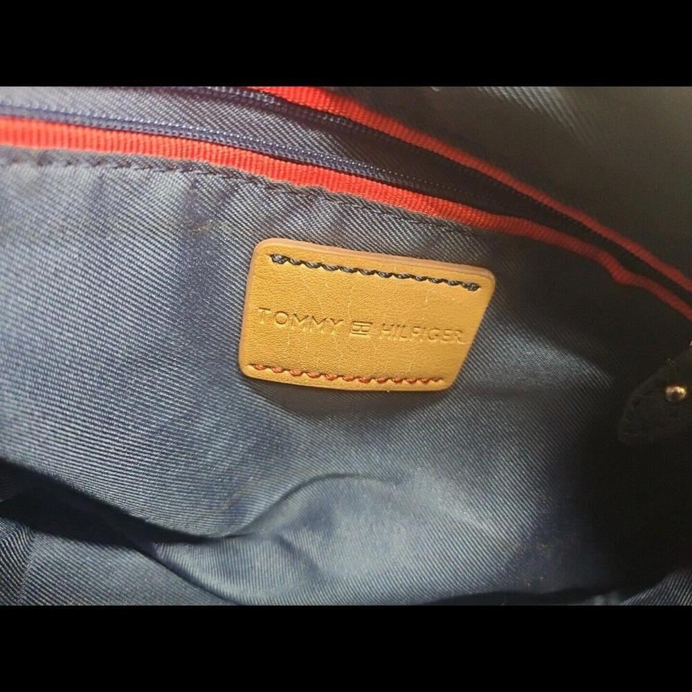 Vintage Tommy Hilfiger Black Leather Hand Bag Shoulder Bag Purse - Picture 8 of 9
